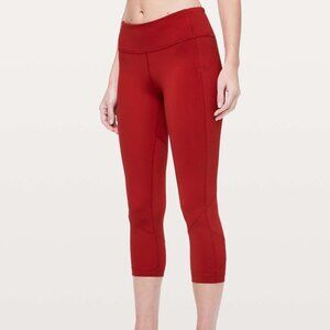 Lululemon Pace Rival Crop *22" Dark Red Size 2